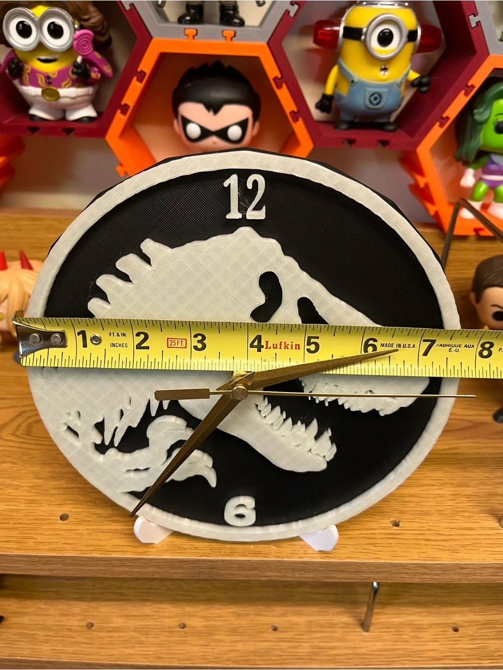 Glow Green T-Rex Reptile Clock - Neon Dinosaur Design